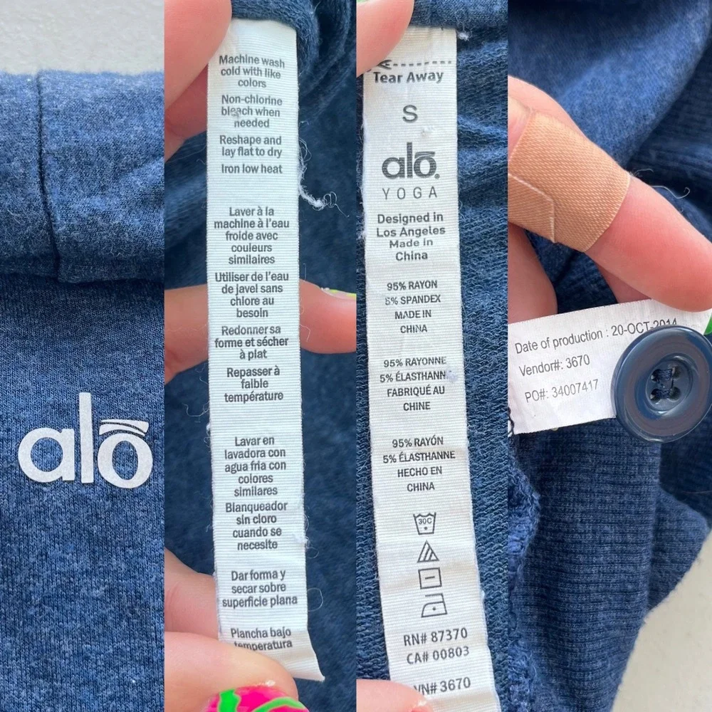Alo Yoga Women S Blue Convertible Draped Waterfall Peak Wrap Cardigan Athleisure